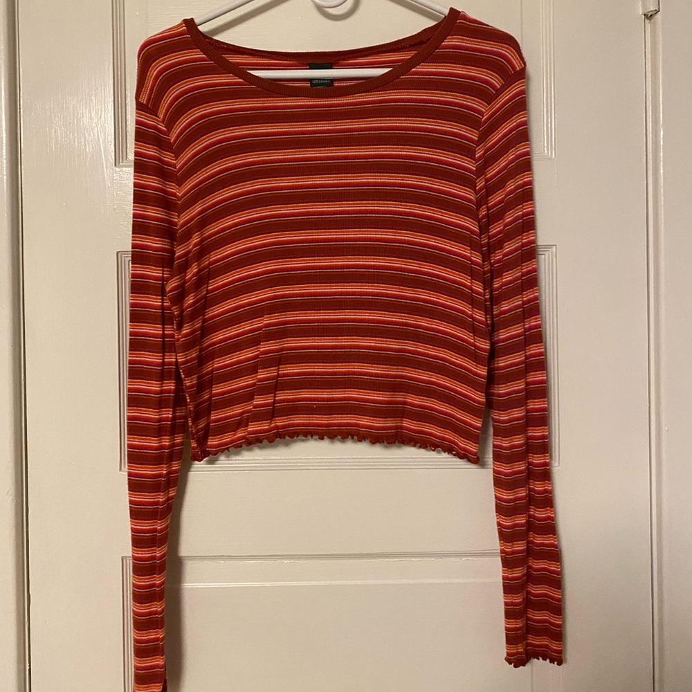 Wild Fable cropped striped long sleeve shirt
